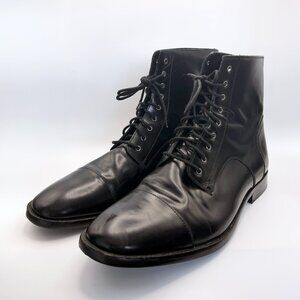 Tiger of Sweden Black Leather Cap Toe Dress Boots EU 45 | US 11.5